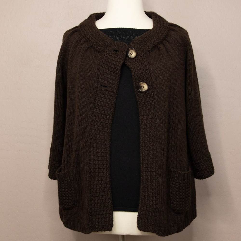 Style & Co Woman 2 Button Cape Sweater